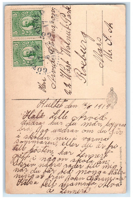 1919 View of Strömsnäsbruk Kronoberg County Sweden Antique Posted Postcard
