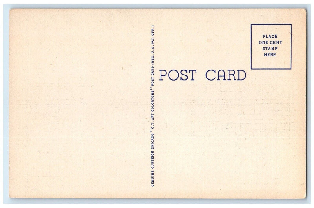 c1940 Pigeon Hill Mountain River Lake Exterior Boat Muskegon Michigan Postcard