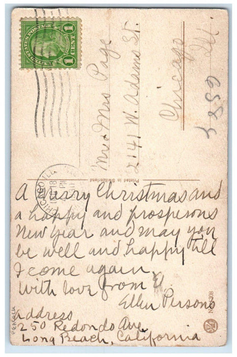 1930 Peacock On Tree Branch Chicago Illinois IL Posted Vintage Postcard