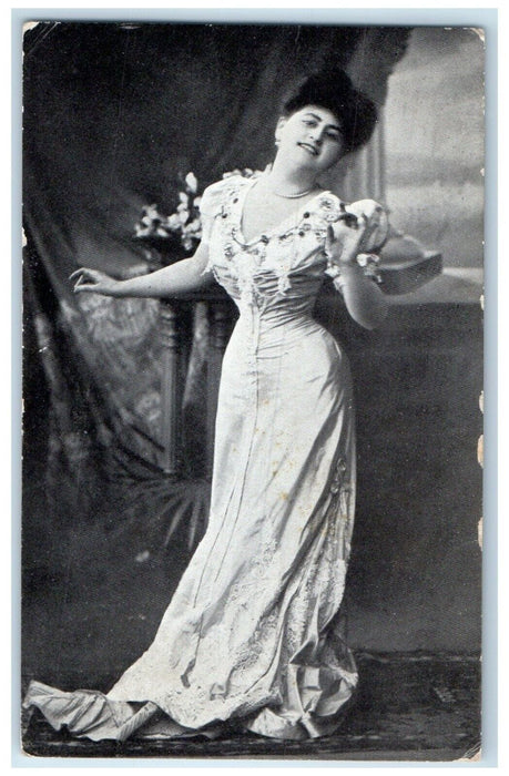 1909 Pretty Woman Studio Portrait Altona Churubusco Indiana IN Antique Postcard