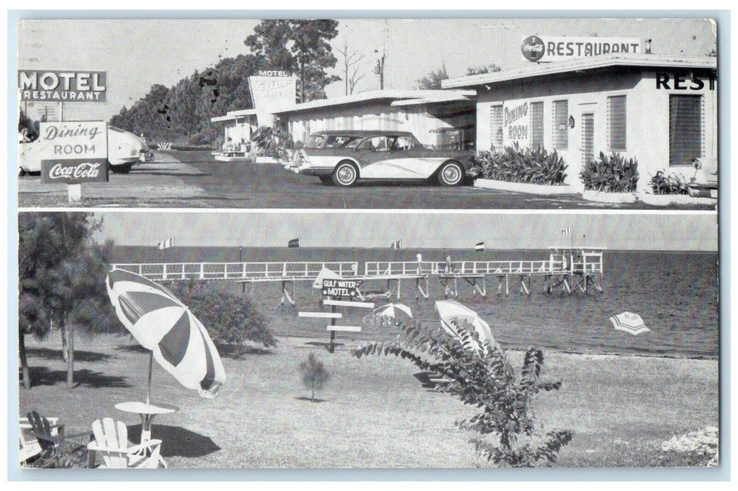 c1960 Gulf Waters Motel Restaurant Multi-View Carrable Florida Antique Postcard