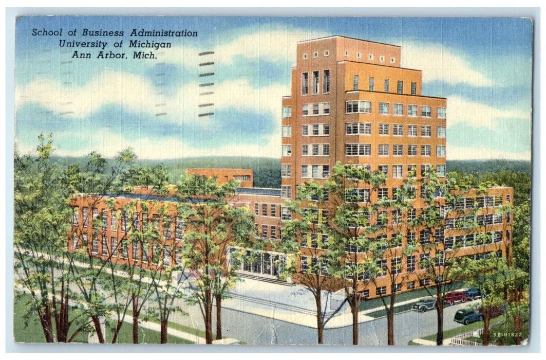 1951 School Business Administration University Road Ann Arbor Michigan Postcard