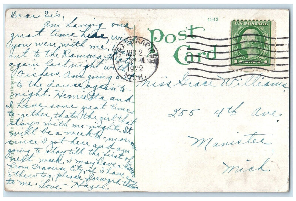 1922 Blodgett Hospital Building Grand Rapids Michigan MI Posted Vintage Postcard