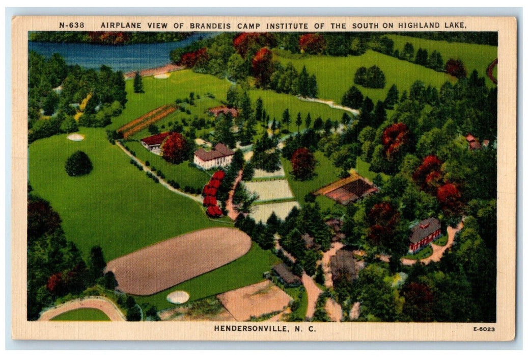 c1940 Airplane Brandeis Camp Institute South Hendersonville Michigan MI Postcard