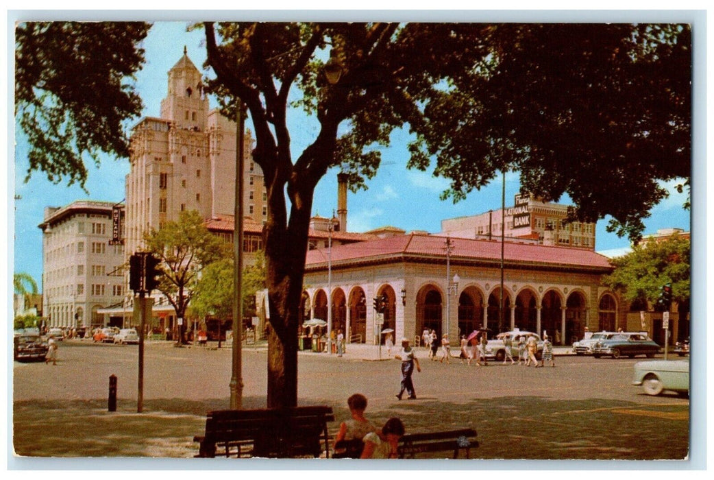 1955 Post Office And Downtown Business Section Cars Saint Petersburg FL Postcard