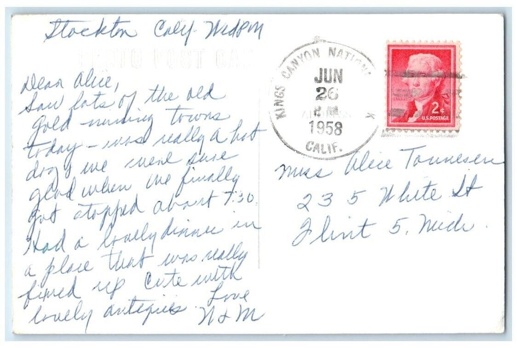 1958 IOOF Masonic Lodge Hall Interior View Volcano CA RPPC Photo Posted Postcard