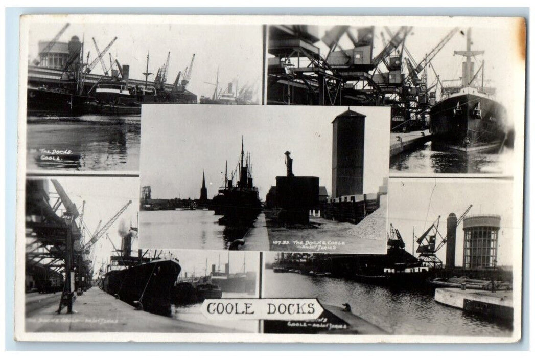 1954 Multiview Grain Elevator Dock Steamship Goole England RPPC Photo Postcard