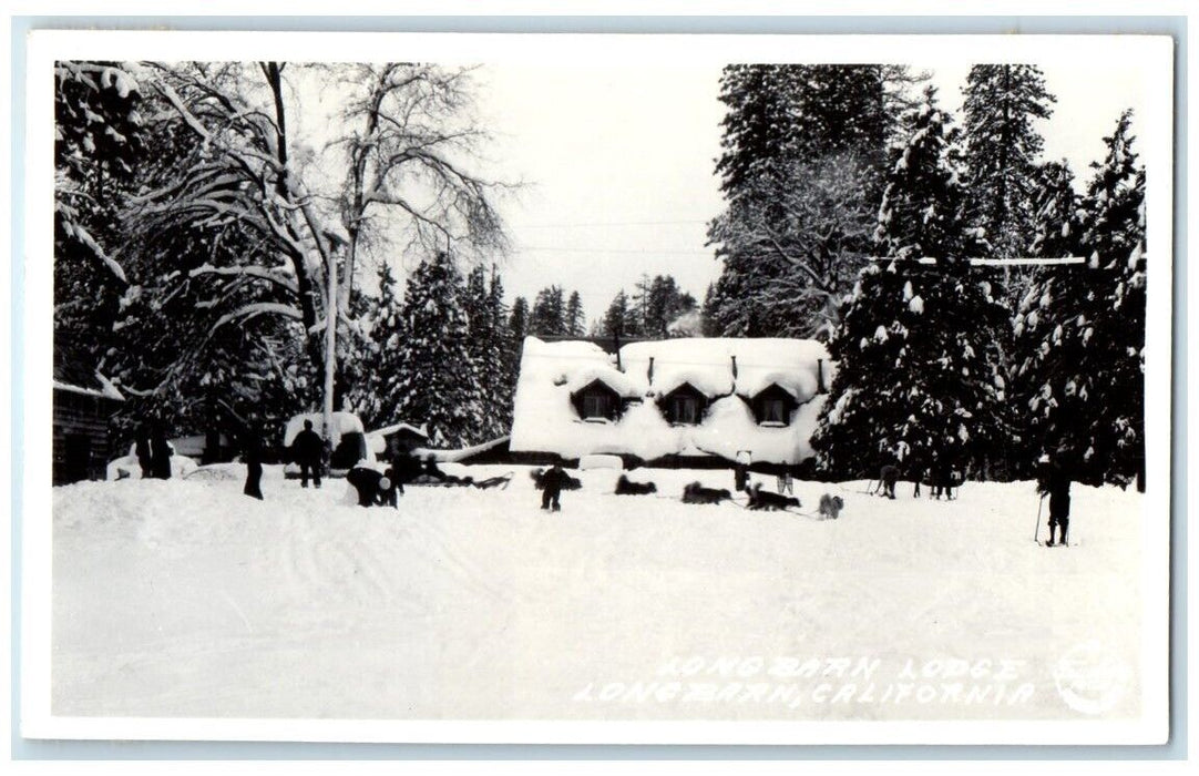 c1940's Longbarn Lodge Snow Fraschers Tuolumne County  CA RPPC Photo Postcard