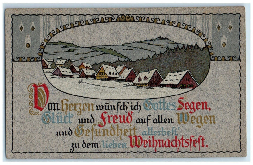 1914 Christmas Celebration Message Arts Crafts Buttenwiesen Germany Postcard