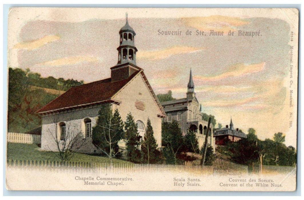 c1905 Souvenir De Ste. Anne De Beaupre Church Canada Multiview Antique Postcard