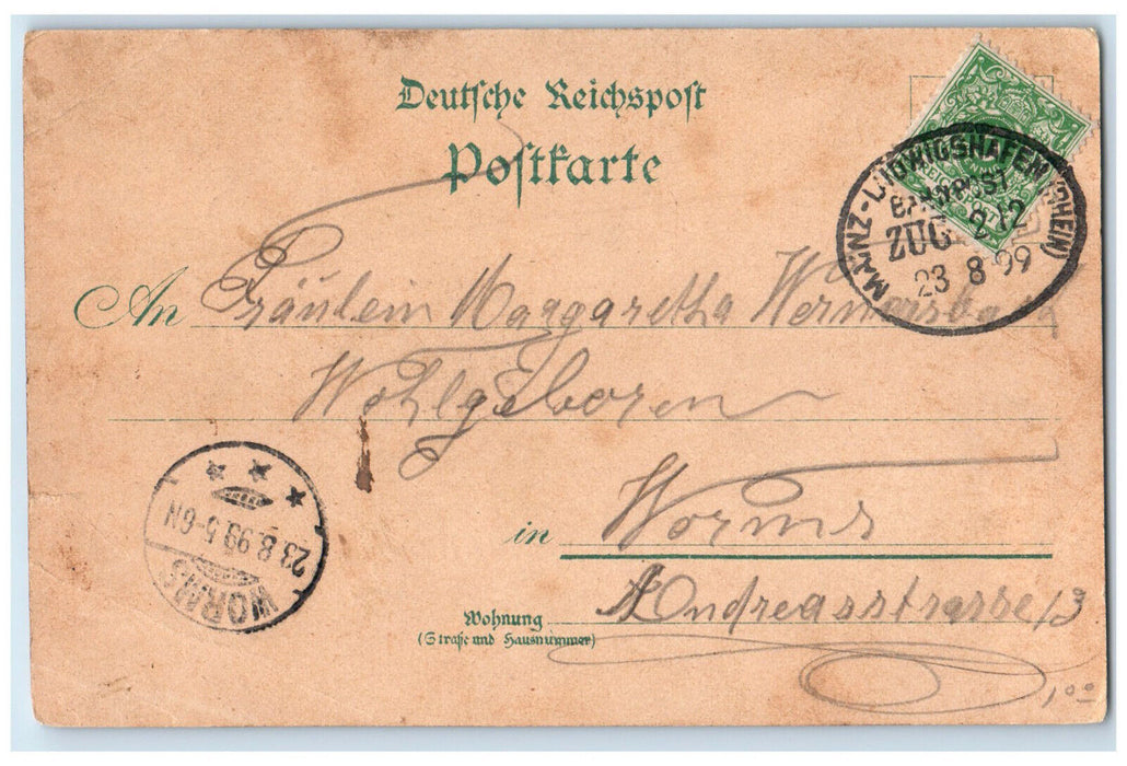 1899 Greetings from Westhofen Rhineland-Palatinate Germany Multiview Postcard