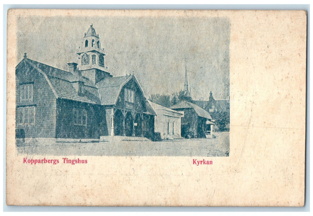c1905 Kopparbergs Tingshus Kyrkan Örebro County Sweden Antique Postcard