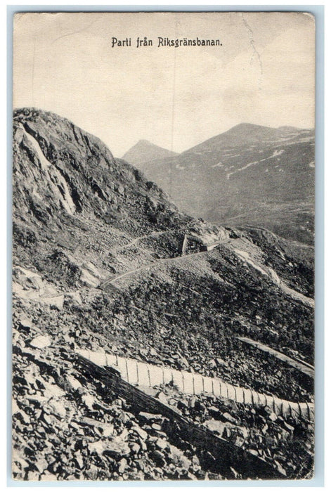 1918 Mountain View Parti Frank Riksgransbanan Sweden Antique Postcard