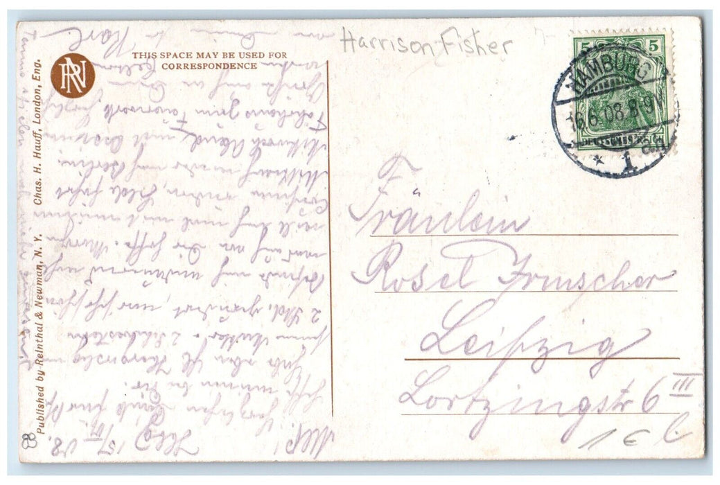 c1910's Pretty Woman A Fair Driver Collier & Son Hamburg Germany Postcard