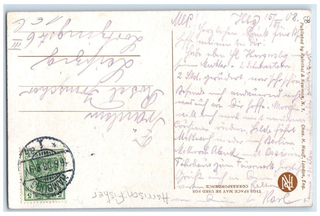 c1910's Pretty Woman A Fair Driver Collier & Son Hamburg Germany Postcard