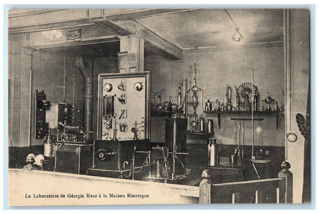 c1910 Georgia Knap's Laboratory At The Electric House Paris France Postcard