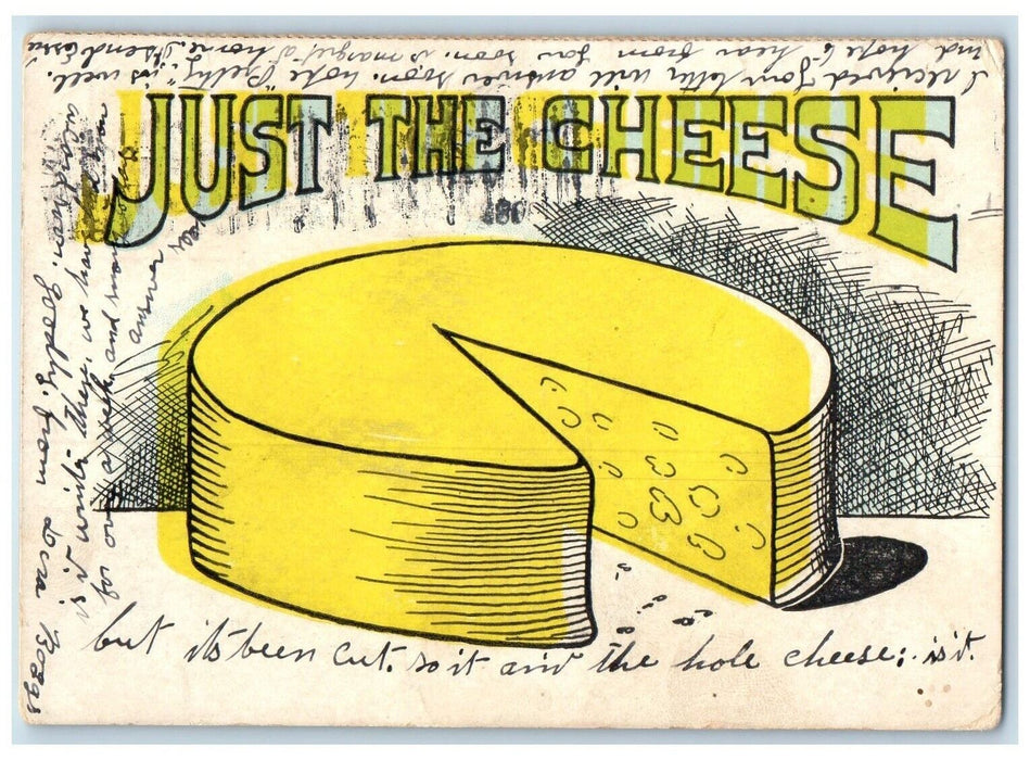 1908 Just The Cheese Cut Bluffton Indiana IN Posted Antique Postcard