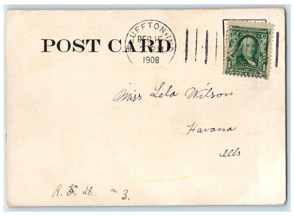 1908 Just The Cheese Cut Bluffton Indiana IN Posted Antique Postcard