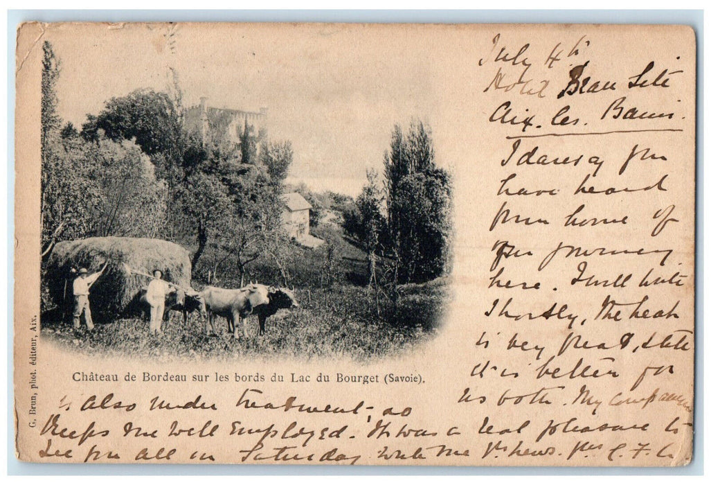 c1905 Chateau De Bordeau On The Shores Of Lake Bourget France Postcard