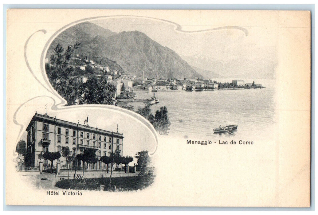 c1905 Hotel Victoria Menaggio - Lac De Como Italy Multiview Unposted Postcard