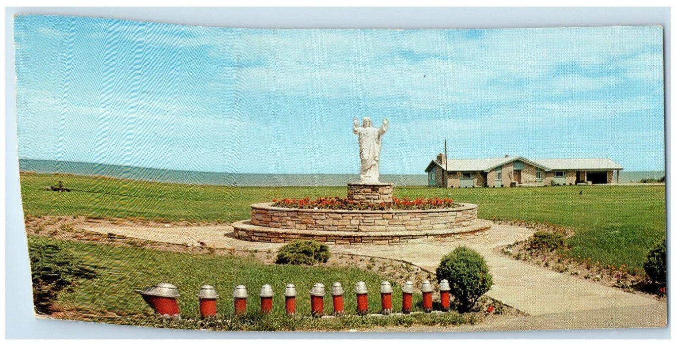 1960 Sacred Heart Shrine Sacred Heart Church Lake Huron Oscoda Michigan Postcard