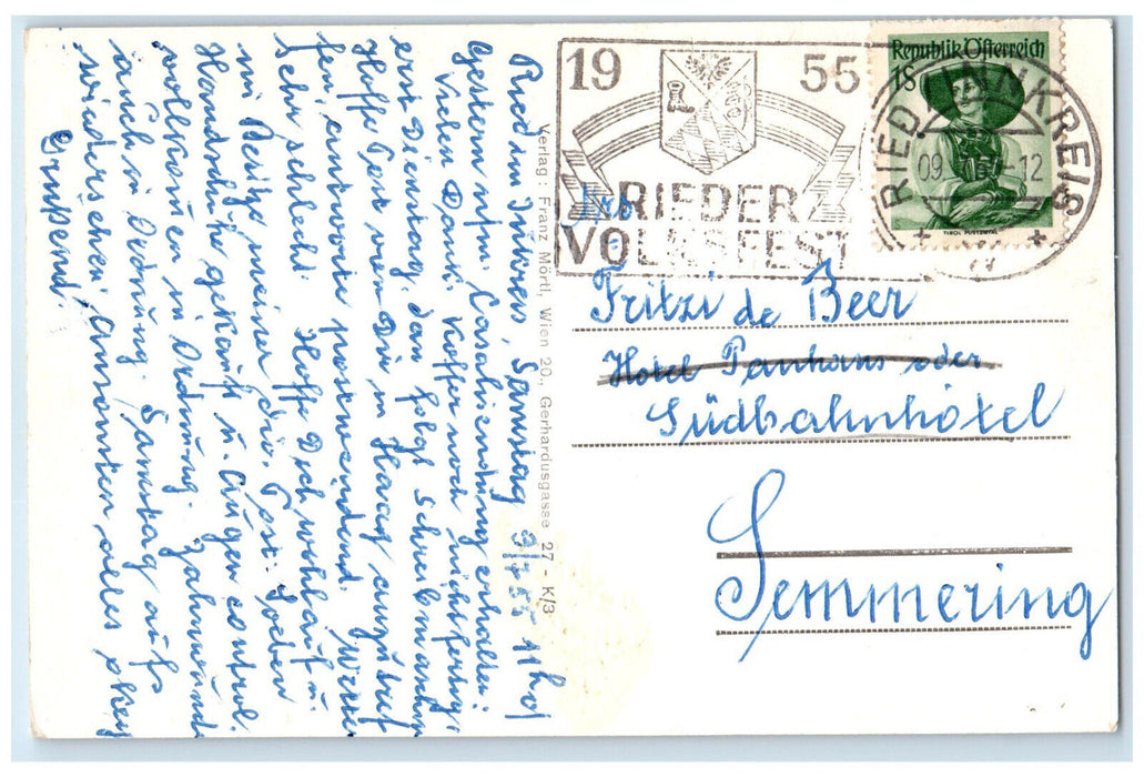 1955 Ried Im Innkreis Upper Austria State of Austria Multiview Vintage Postcard