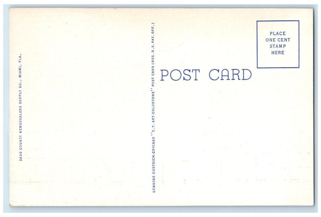 c1940 Exterior View University Miami Coral Gables Florida FL Unposted Postcard