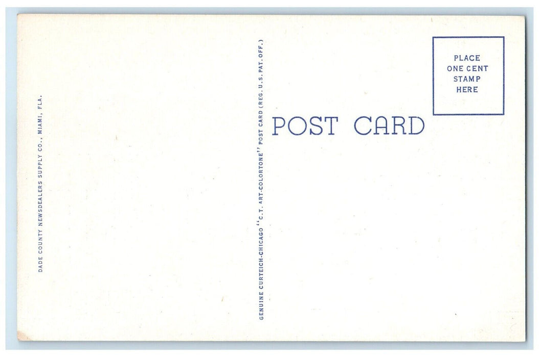 c1940 Exterior View Elementary School Building Coral Gables Florida FL Postcard
