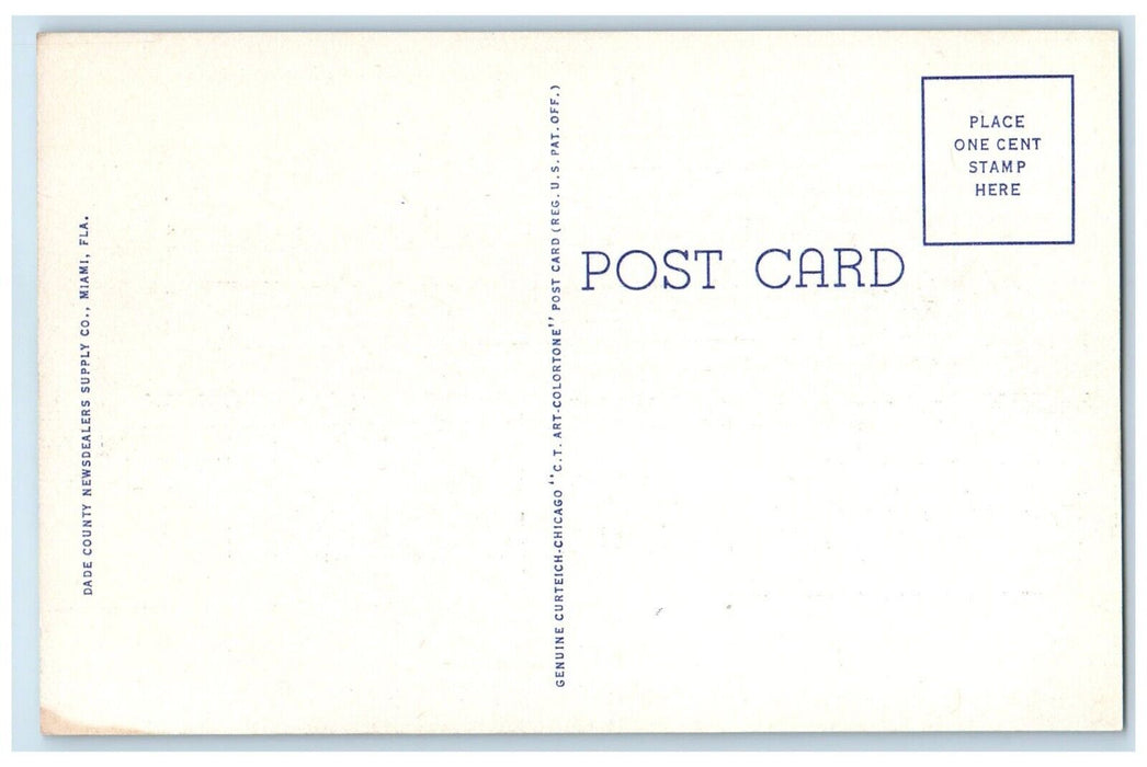 c1940 Exterior View Home Sunset Road Building Coral Gables Florida FL Postcard