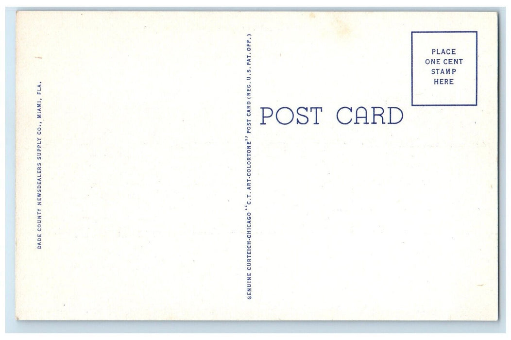 c1940 Exterior View Home Granada Boulevard Coral Gables Florida Antique Postcard