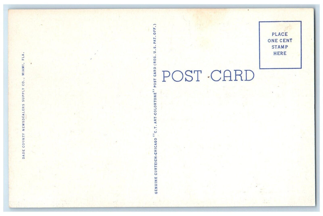 1940 Scenic View Vista Coral Gables Canal Building Coral Gables Florida Postcard