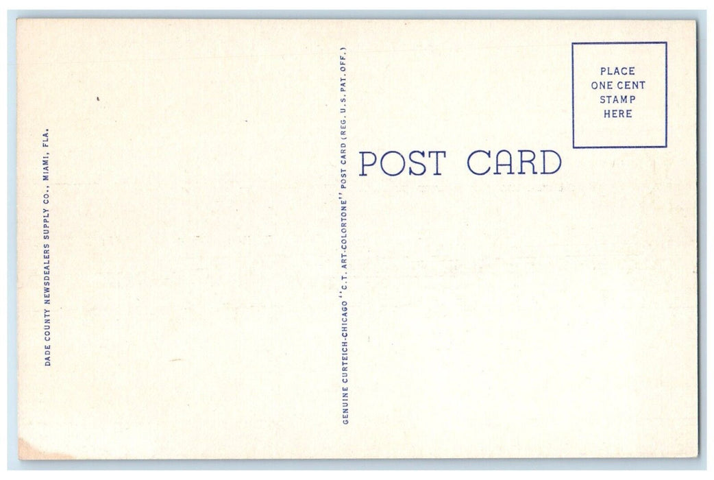 c1940 Exterior Home Granada Boulevard Building Coral Gables Florida FL Postcard