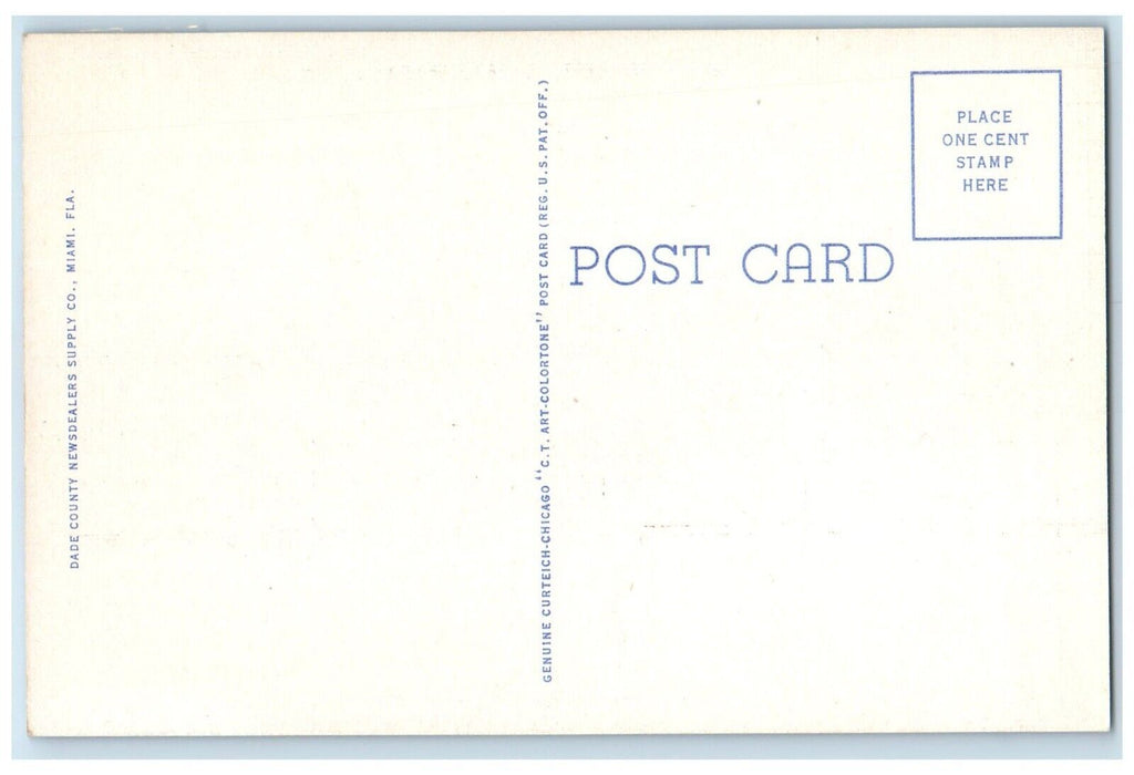 c1940 Ponce De Leon Boulevard Classic Cars Street Coral Gables Florida Postcard