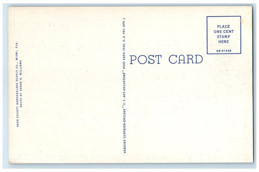 c1940 Merrick Park City Hall Building Coral Gables Florida FL Unposted Postcard