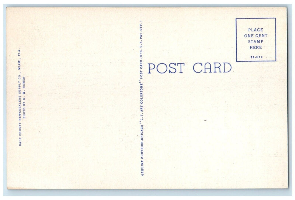 1940 Coral Gables Country Club Building Flowers Coral Gables Florida FL Postcard