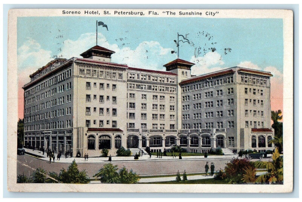 1925 Exterior View Soreno Hotel Building St Petersburg Florida Posted Postcard
