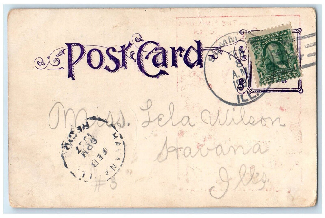 1907 The Finishing Touch Painter Paint Havana Illinois IL Antique Postcard