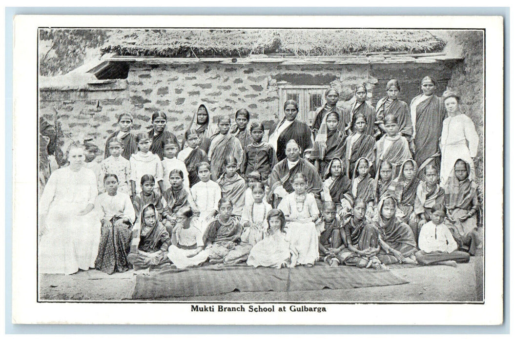 c1940's Mukti Branch School at Gulbarga India Unposted Antique Postcard