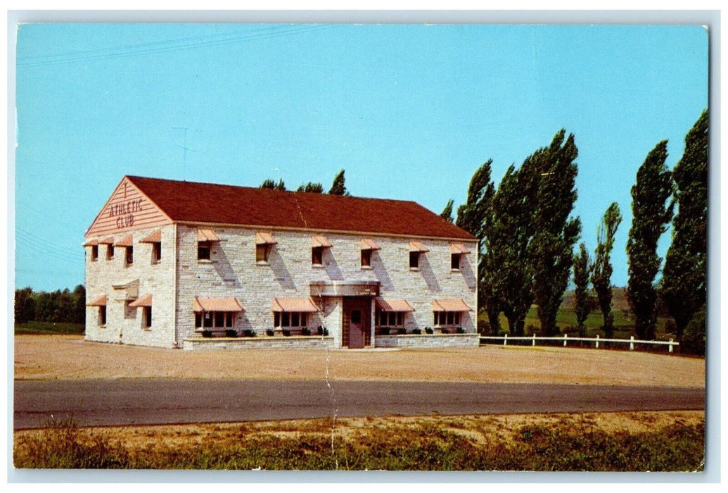 1962 Old Timer's Athletic Club Dubuque Iowa IA Vintage Antique Posted Postcard