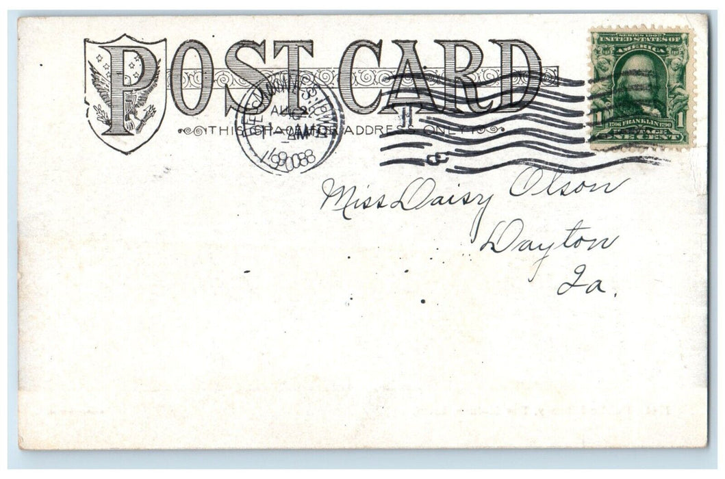 1908 Exterior View Public Library Building Des Moines Iowa IA Antique Postcard