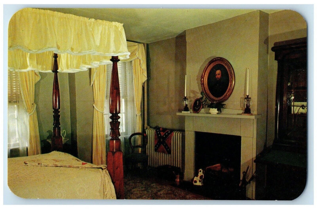 c1960 Bedroom Home Stonewall Jackson Bed Interior Lexington Virginia VA Postcard