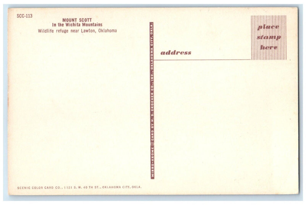 c1950's Mount Scott Wichita Mountains Lawton Oklahoma OK, Canoeing Postcard