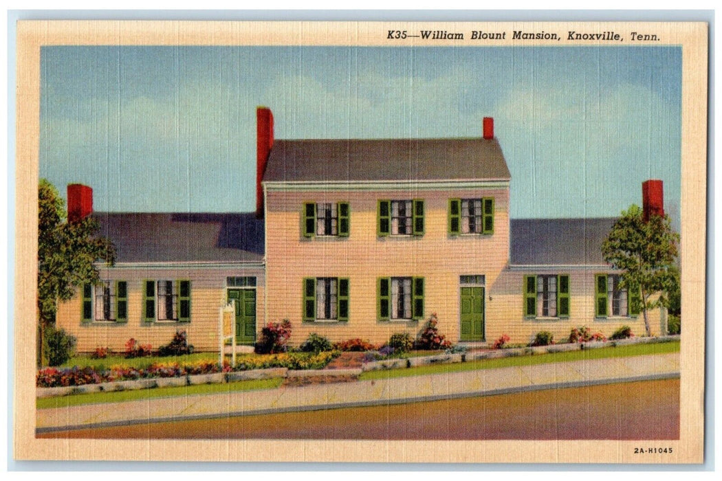 c1940 William Blount Mansion Exterior Building Knoxville Tennessee TN Postcard