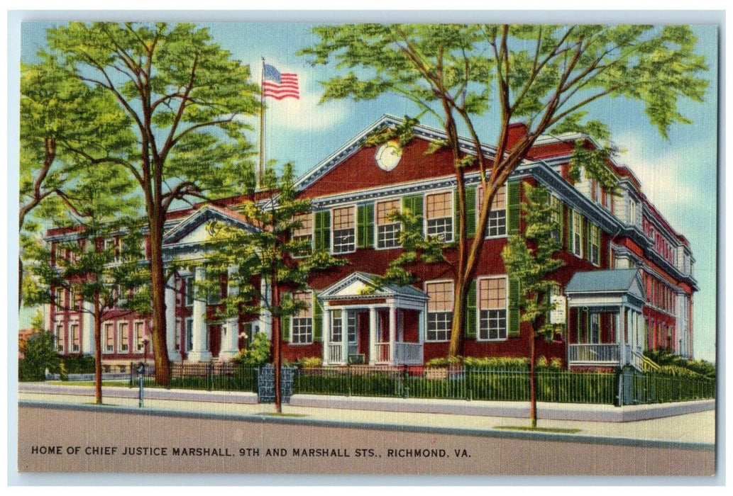 c1940 Home Chief Justice Marshall High School Richmond Virginia Vintage Postcard