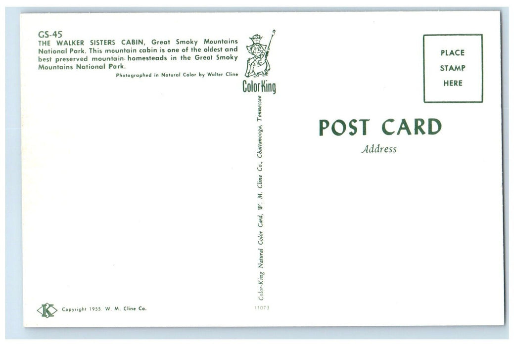 c1960 Walker Sisters Cabin Great Smoky Mountains National Park Tenn TN Postcard