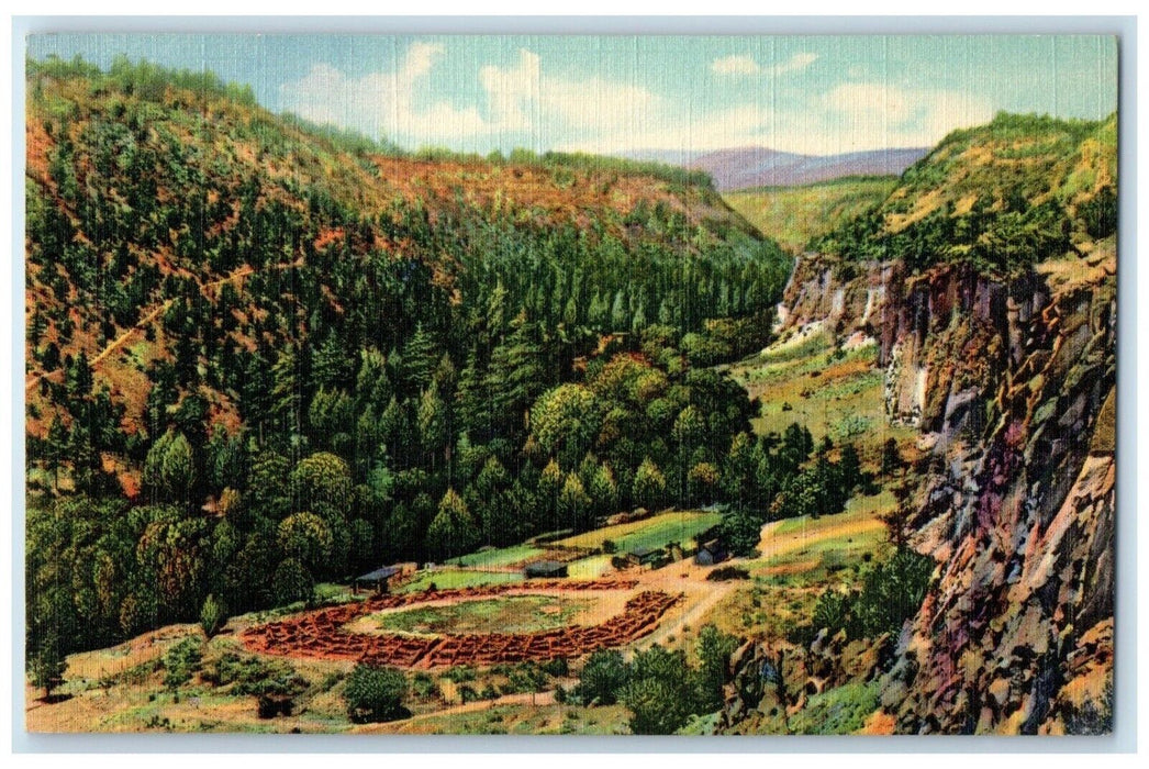 1940 View Of Frijoles Canyon New Mexico NM, Looking Down Upon Valley Postcard