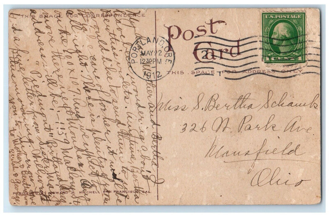 1912 Pheasants Birds Scene In Forest Portland Oregon OR Posted Antique Postcard