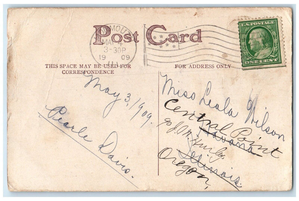 1909 Pretty Girl A High Stepper Monmouth Illinois IL Posted Antique Postcard