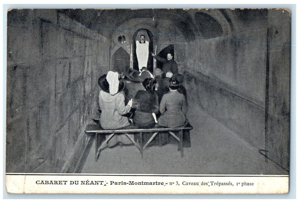 c1910's Macabre Restaurant Interior Cabaret Du Neant France Antique Postcard