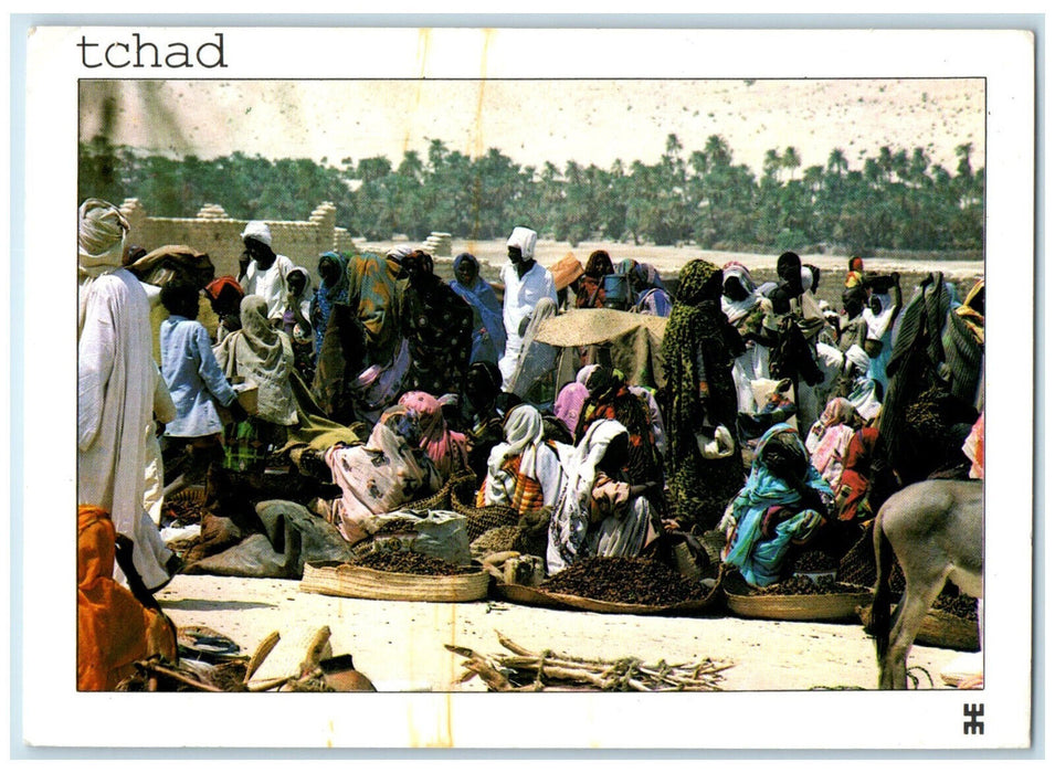 1990 Tchad Dates are Sold Mao Kanem Prefecture Japan Posted Postcard